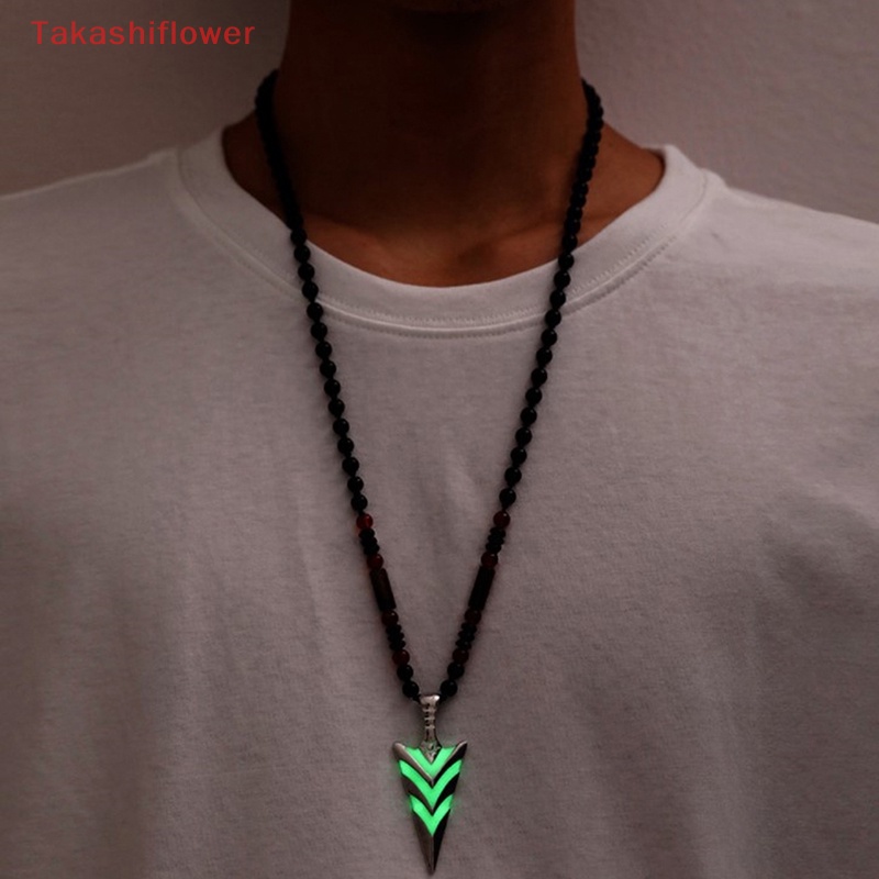 (Takashiflower) Vòng cổ Hiệp Sĩ Mặt Hình Mũi Tên Màu Xanh Lá Phát Sáng Trong Bóng Tối Chất Lượng Cao Làm Quà Tặng Cho Nam Và Nữ