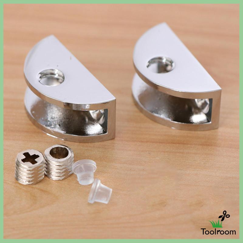 Bộ 2 Giá Đỡ Kính Hình Tròn Bằng Hợp Kim Kẽm Kích Thước 6-8mm Có Thể Điều Chỉnh Tiện Dụng