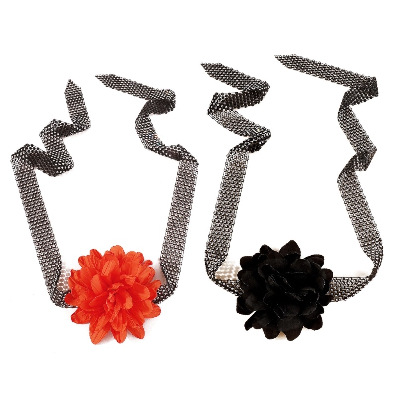 Vòng Cổ Choker Bản Rộng Mặt Hoa Lớn Đính Đá Thời Trang Vintage Thanh Lịch