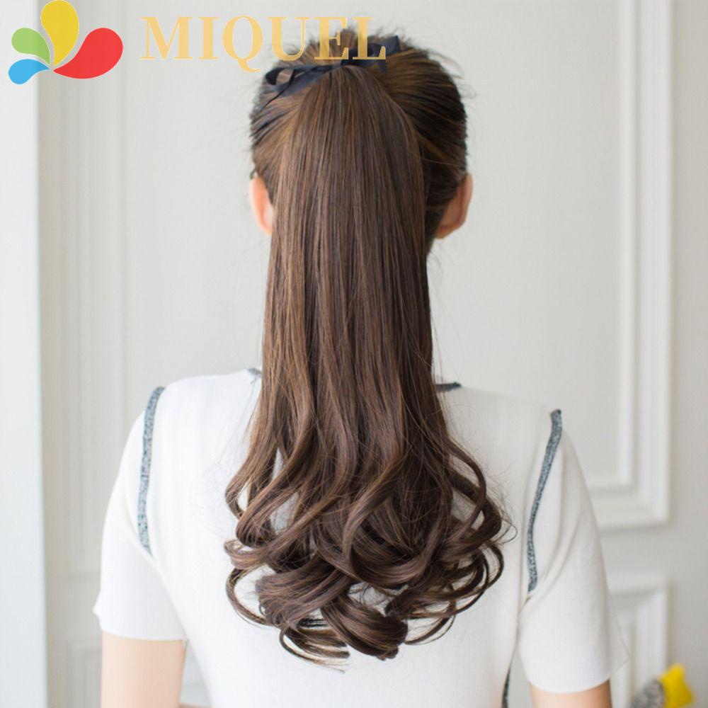 Tóc Giả Kiểu Tóc Đuôi Ngựa Bằng Sợi Ruy Băng Dài Mịn Màng Màu Nâu Vô Hình Chịu Nhiệt Dễ Phối Đồ Có Dây Rút Cho Nữ
