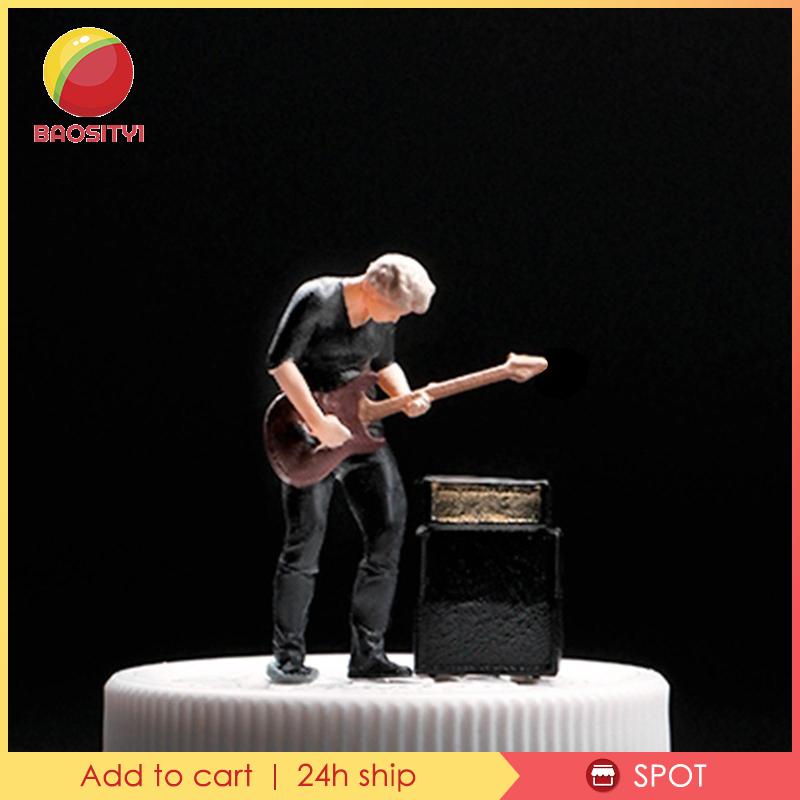 [Baosity1] Tượng Người Chơi Bass Mini Sơn Thủ Công Cho Nhà Sưu Tầm