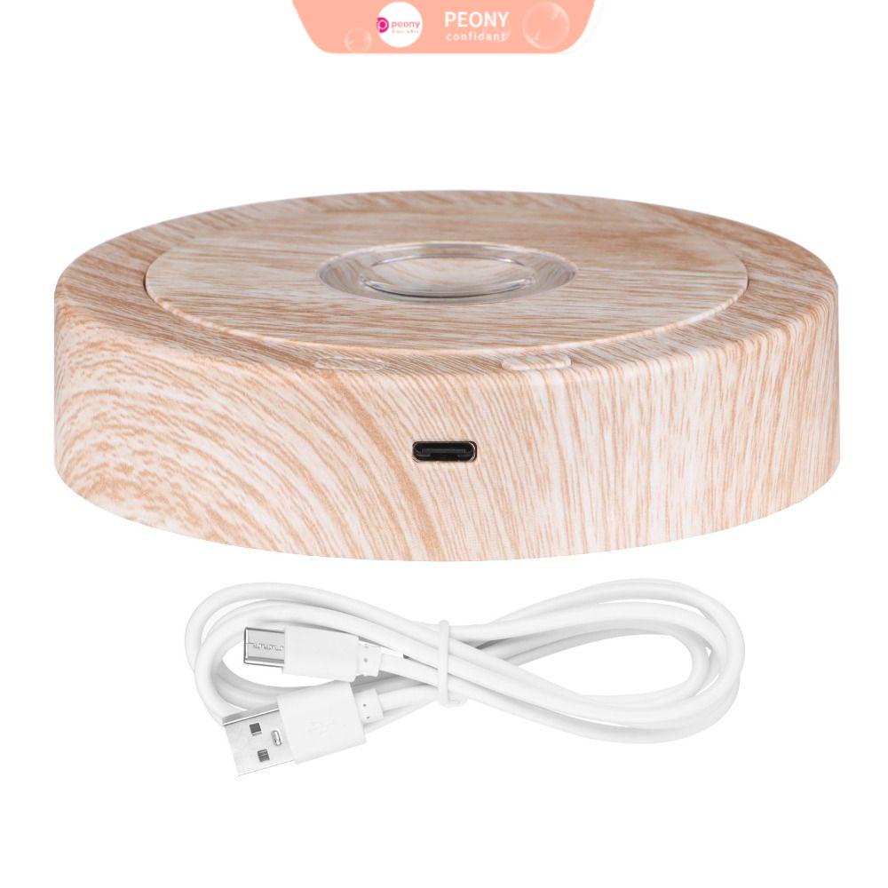 Đế Xoay Tròn Bằng Gỗ Màu Đen / Bạc Có Màn Hình Led Hiển Thị Cho Xoay Được