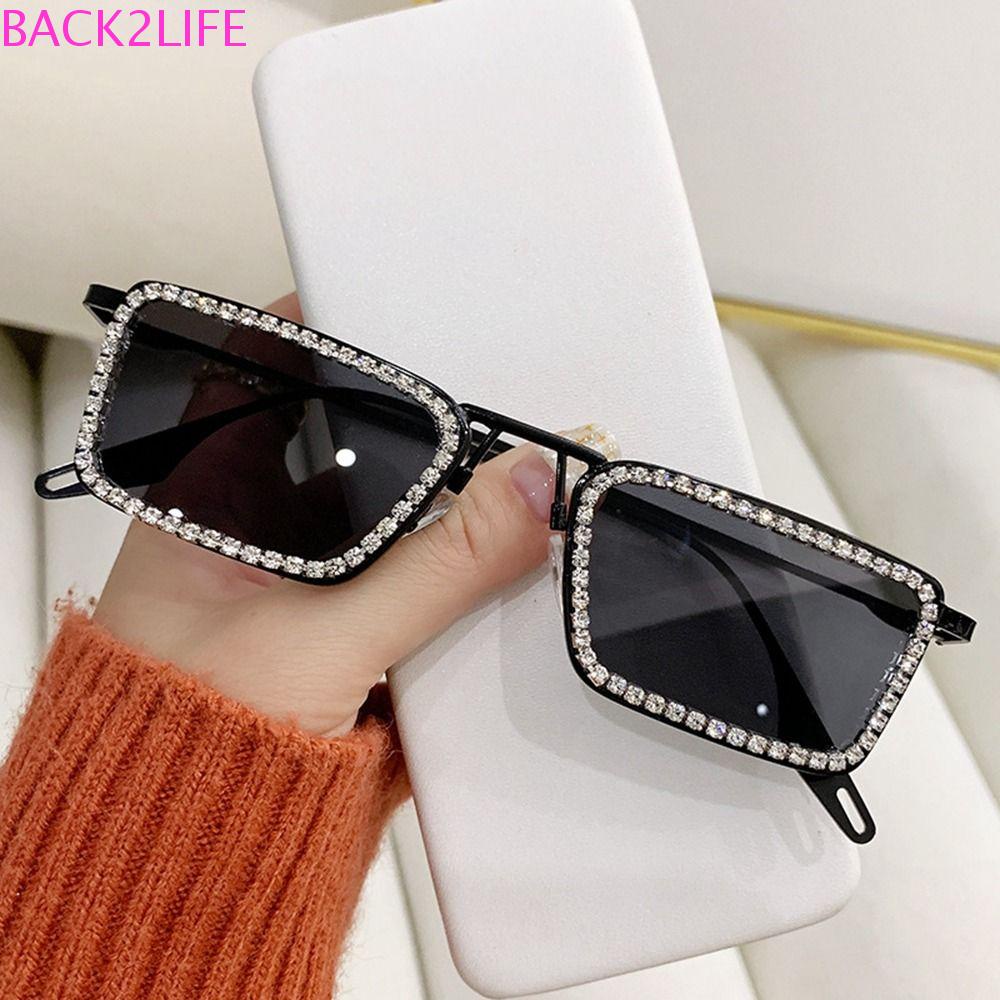 Kính Mát Gọng Vuông Kim Loại Chống Tia UV Phong Cách Retro 2Life|Kính Mát Bảo Vệ Mắt Phong Cách Hàn Quốc