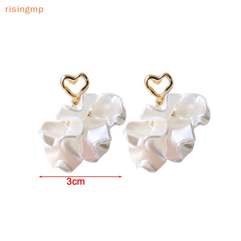 Bông Tai Hình Cánh Hoa Vỏ Sò Bằng Acrylic Phối Kim Loại Phong Cách Hàn Quốc Tinh Tế Thời Trang Cho Nữ