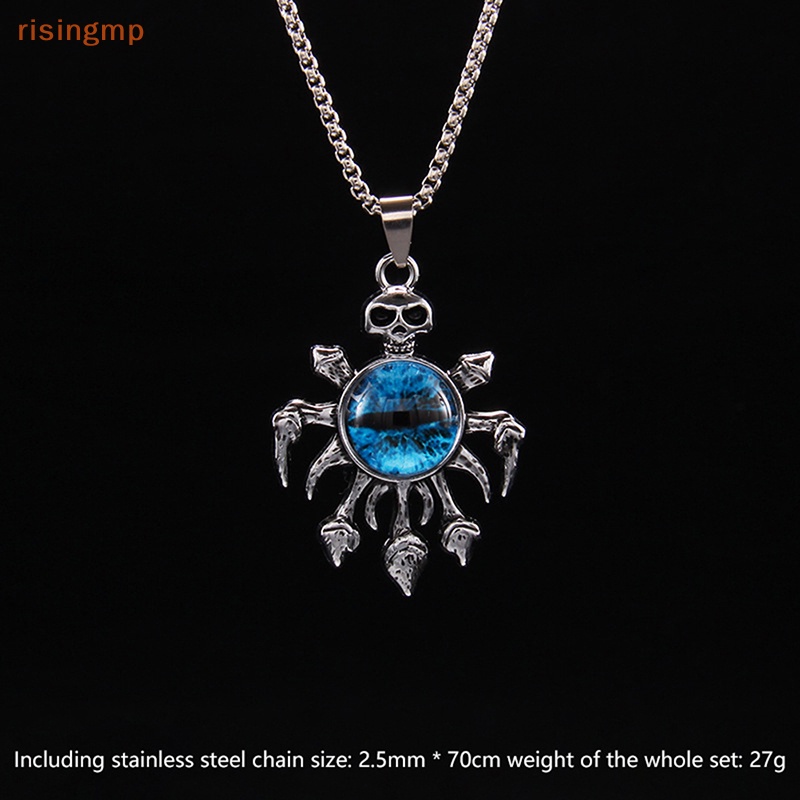 [risingmp] Vòng cổ Mặt Hình Đầu Lâu Bằng Thép Không Gỉ Phong Cách Hip Hop Cổ Điển Cho Nam Và Nữ