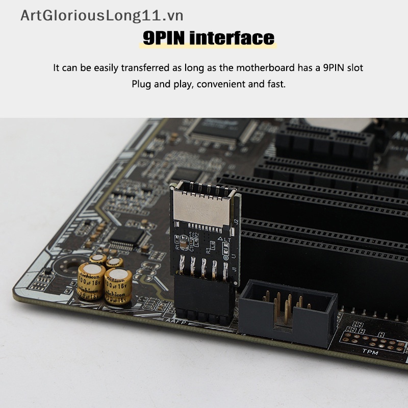 Bo Mạch Chủ Chuyển Đổi 9Pin Female Sang Type-C 9-pin Loại E Sang Key-A