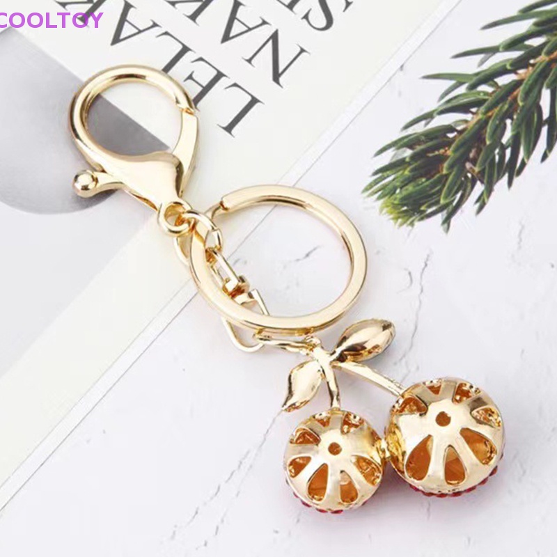 Móc Khóa Hình Quả Cherry Đính Đá Dễ Thương