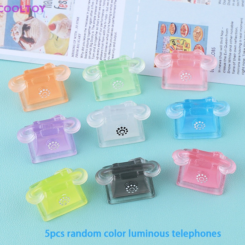 Cooltoy Set 5 Điện Thoại Mini Phát Quang Dễ Thương Trang Trí Xe Hơi DIY Bán Chạy