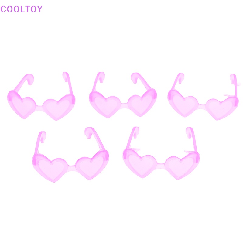 Set 10 Mắt Kính Nhựa Mini Hình Trái Tim Tỷ Lệ 1 / 6 Trang Trí Nhà Búp Bê