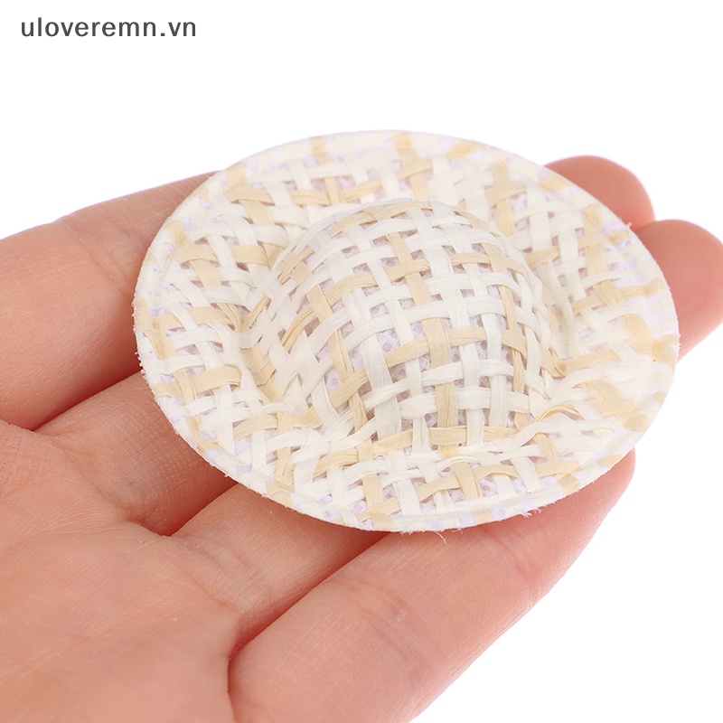 Set 10 Nón Rơm Mini 5cm Trang Trí Nhà Búp Bê