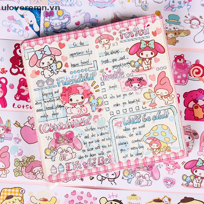 Uloveremn Kawaii Sanrio Nhãn Dán Kuromi Cinnamoroll Anime Dễ Thương Trang Trí Điện Thoại Di Động Cho Bé Gái