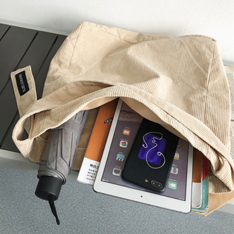 Laz Johnn Túi tote Đeo Vai Bằng Vải Nhung Kích Thước Lớn Phong Cách Hàn Quốc Mới 2022