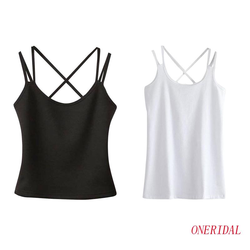 Áo Croptop Hai Dây Màu Trơn Dễ Phối Đồ Thời Trang Mùa Hè Cho Bạn Gái