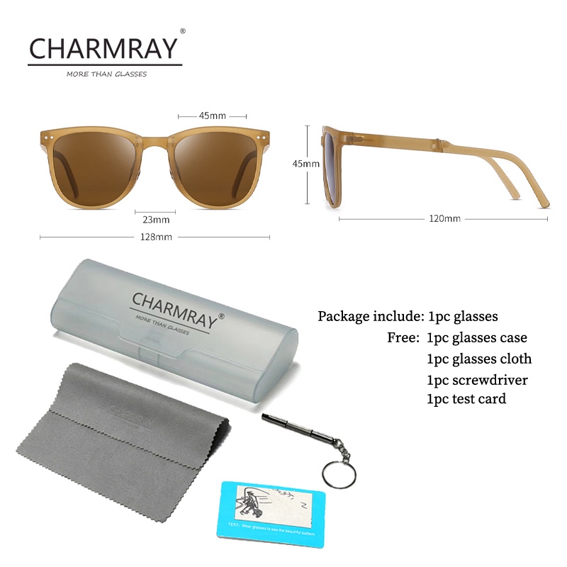 Charmray Kính Mát Phân Cực Chống Tia Uv400 Thời Trang Cho Bé TR90