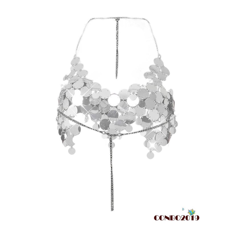 Áo Croptop Không Tay Đính Kim Sa Lấp Lánh Thời Trang Dự Tiệc Cho Nữ