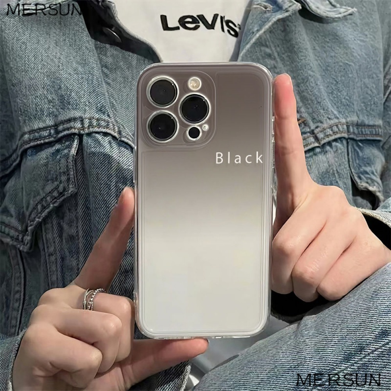 ✅Ốp Điện Thoại Mềm Chống Sốc Màu Đen Gradient Cho Iphone 11 1278 14pro 6In max13plus 8Fz