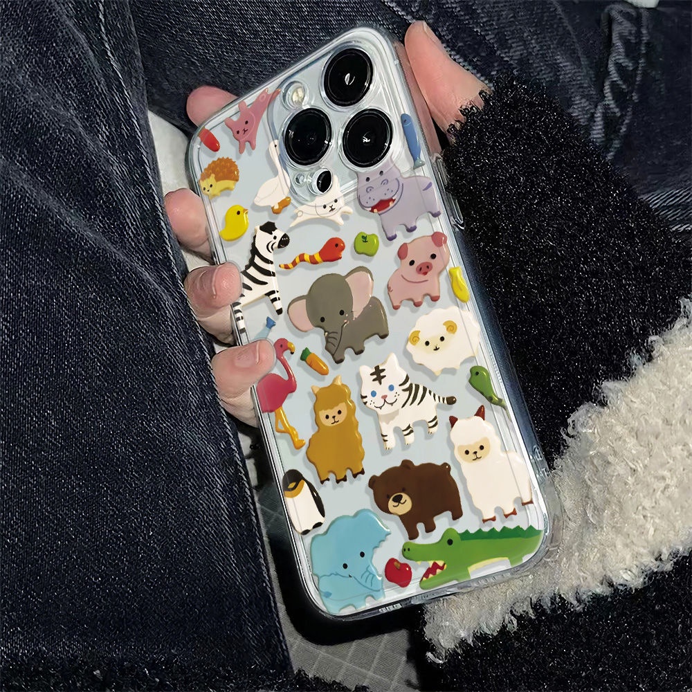 ✅Ốp Điện Thoại Mềm Chống Sốc Hình Động Vật Cho Iphone12 14pro 1178 Max6In13Plus SP8F