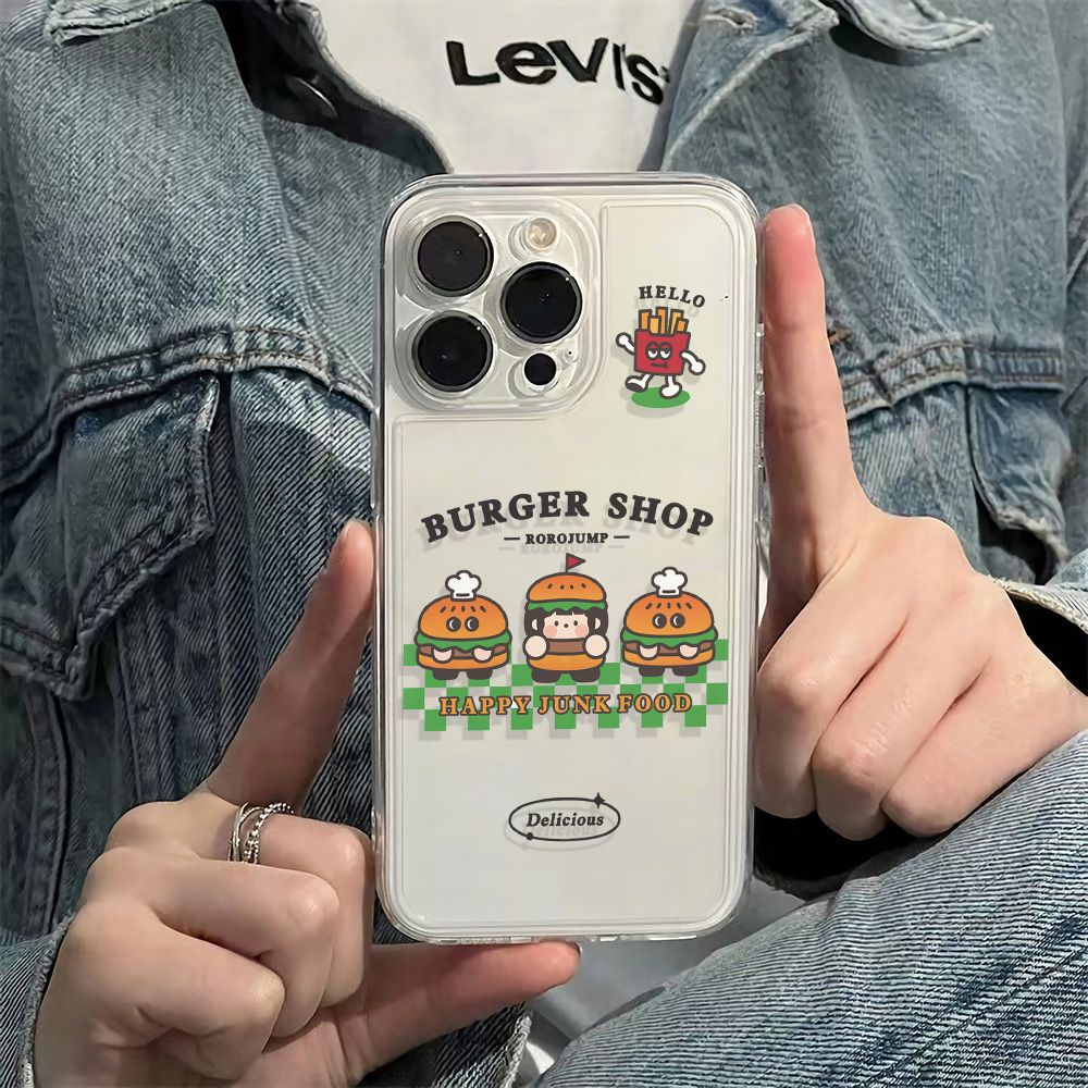 ✅Ốp Điện Thoại Dẻo Họa Tiết Hoạt Hình Burger 1311 Dễ Thương Chống Sốc Cho iPhone12plus14promax6ins 78