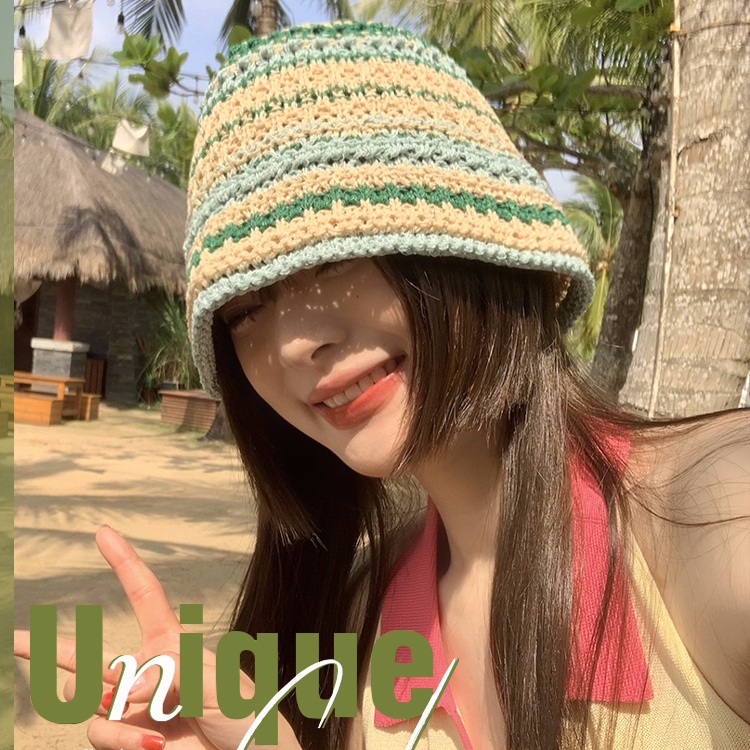 Nón Tai Bèo Đan Len Chống Tia Uv Thoáng Khí Thời Trang