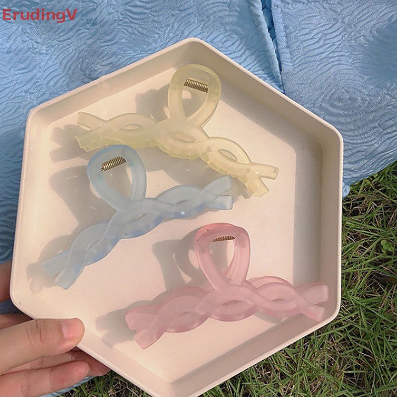 Kẹp Tóc Càng Cua Lớn Bằng Nhựa Màu Trơn Thời Trang Cho Nữ