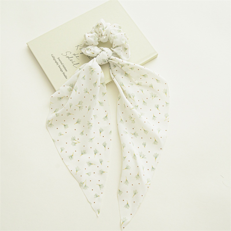 Dây Cột Tóc Vải Bản Lớn In Họa Tiết Hoa Nghệ Thuật Mùa Hè Mới Cho Nữ