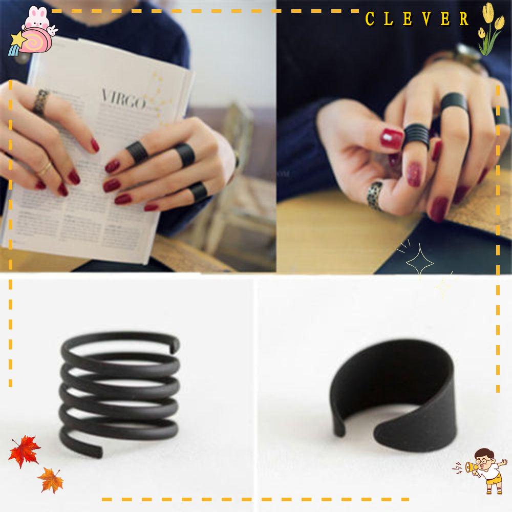 Bộ 3 Nhẫn Đeo Đốt Ngón Tay Màu Trơn Thời Trang