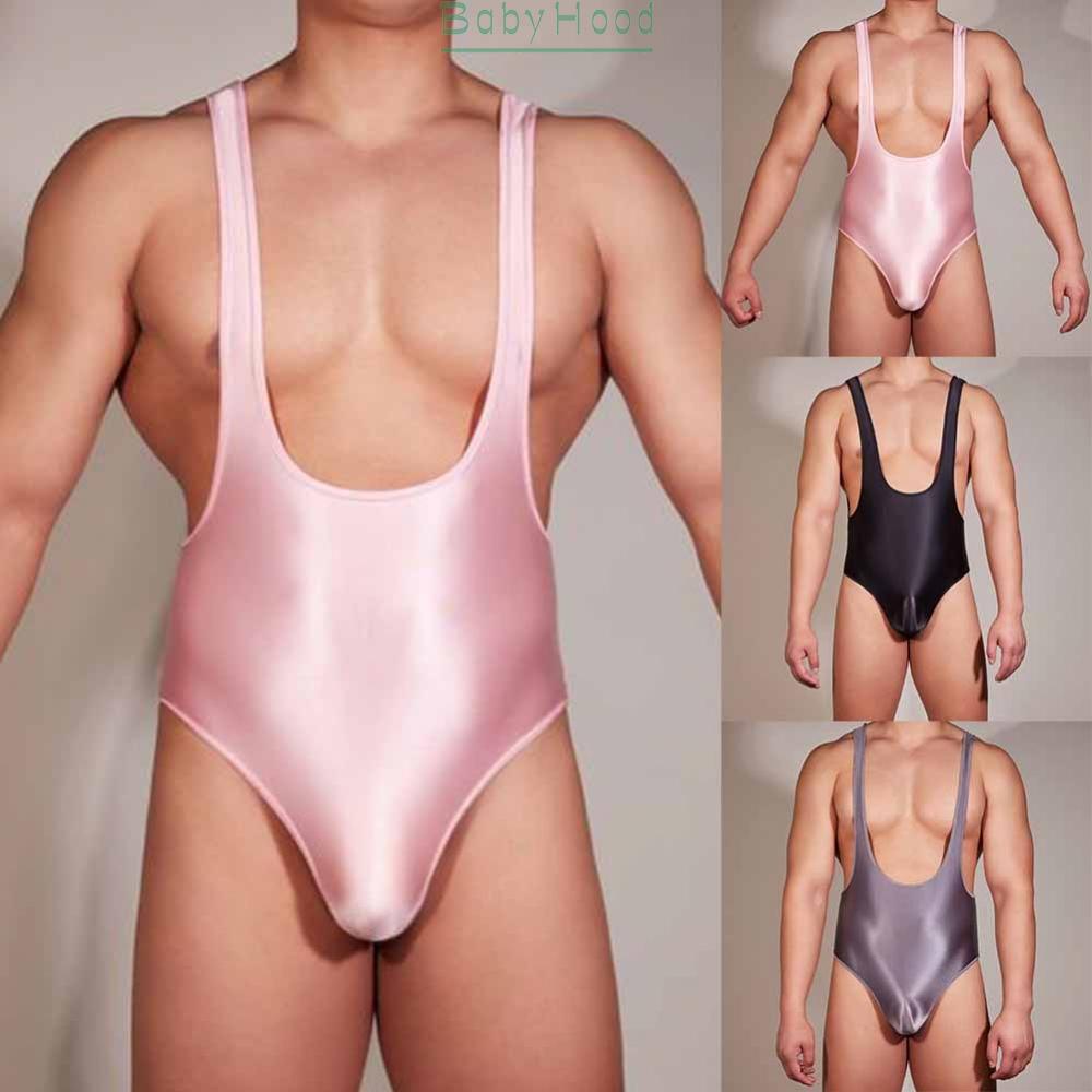 Shiny Men's Backless Sleeveless Thong Leotard Bodysuit Underwear Fitness Swimwear#BBHOOD