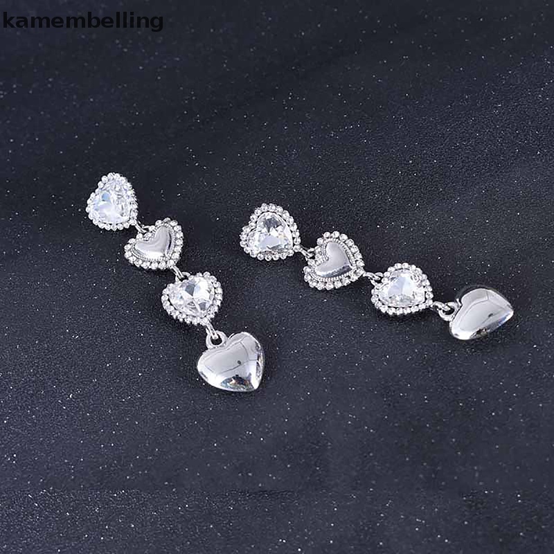 1 Đôi Khuyên Tai Kim Loại Hình Trái Tim Vintage Thời Trang