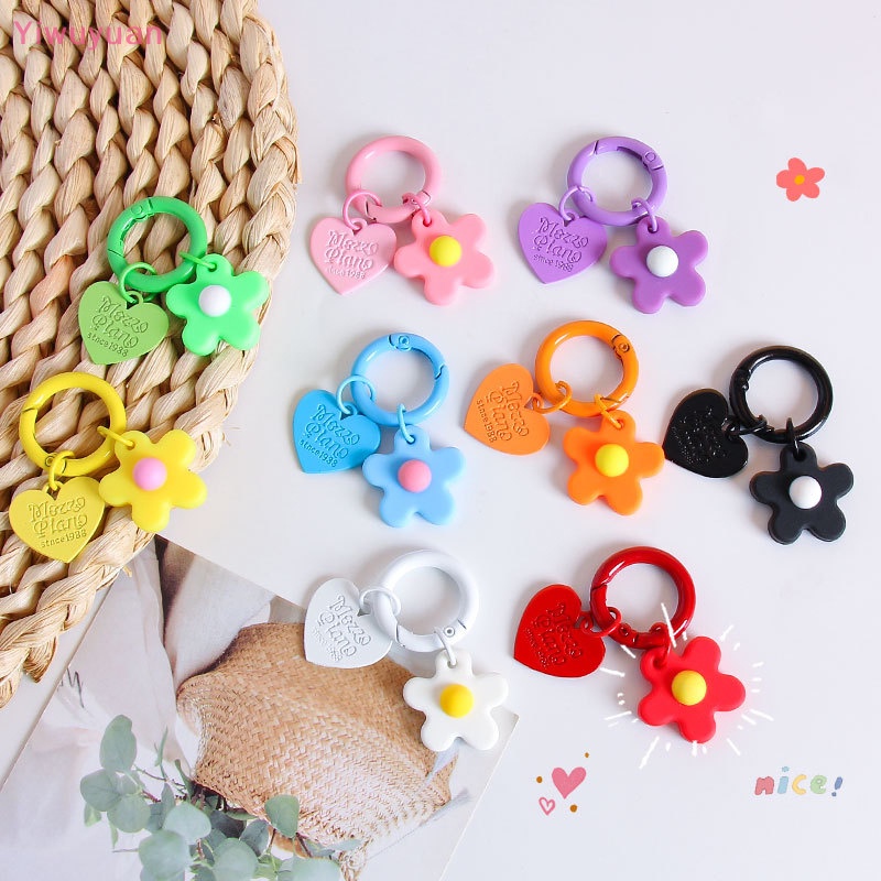 < Yiwuyuan > Móc Khóa Trang Trí Ba Lô / Ô Tô Hình Hoa Nhiều Màu Dễ Thương