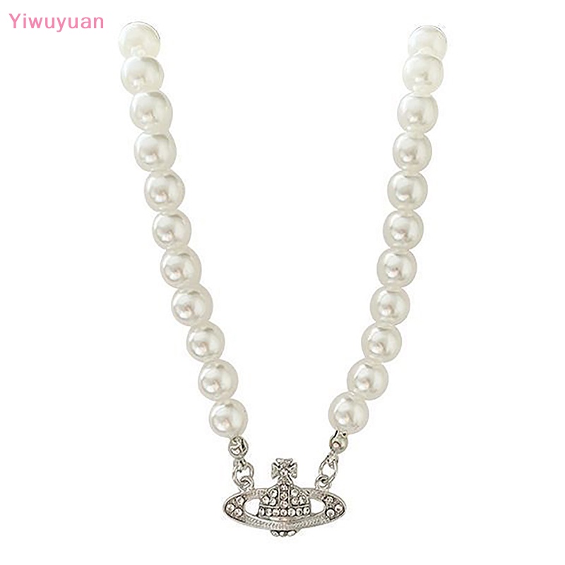 < Yiwuyuan > Vòng cổ Ngọc Trai Mặt Hình Hành Tinh Đính Đá Zircon Pha Lê Zircon Mới Cho Nữ