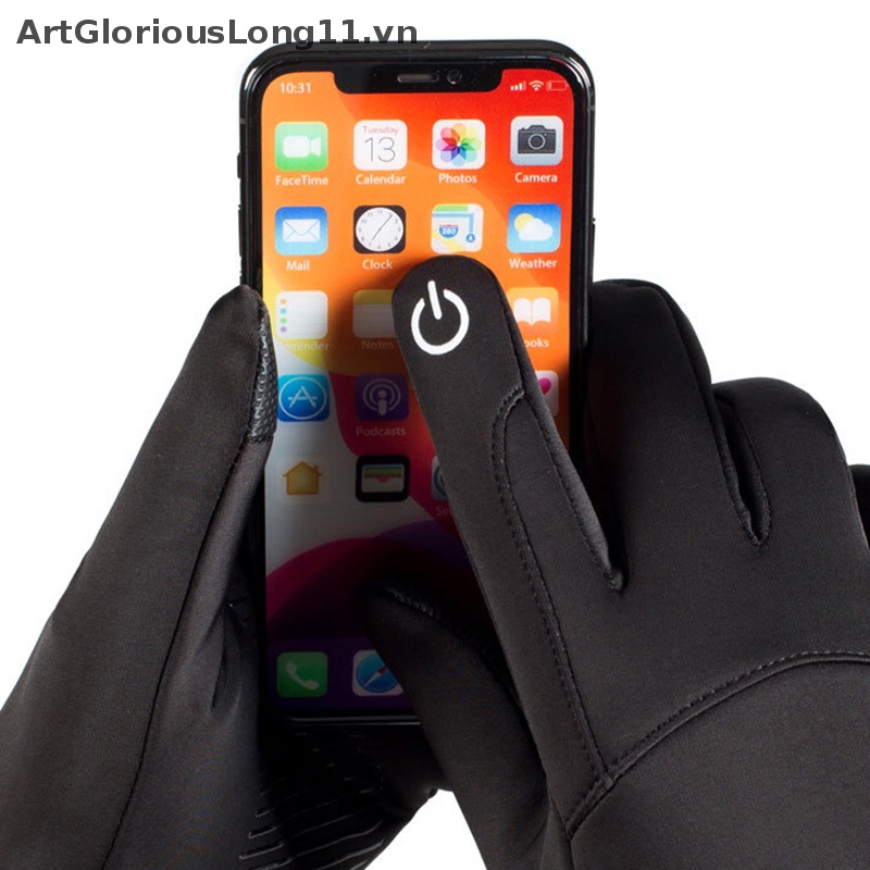 Găng Tay Chạy Xe Đạp / Trượt Tuyết Giữ Ấm Chống Trượt Có Thể Chạm Màn Hình Cảm Ứng Nghệ Thuật Cho Nam