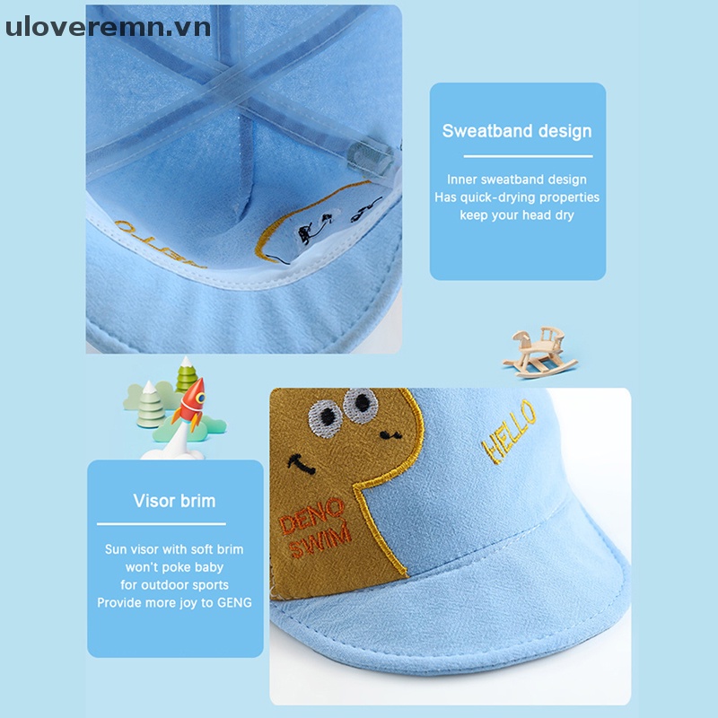 Mũ Lưỡi Trai Hình Khủng Long Chất Liệu Cotton Mềm Mại Cho Bé