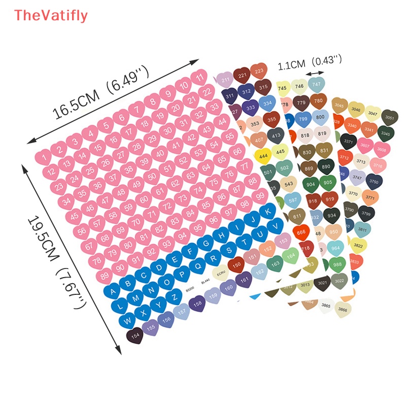 [Thevalifly] Nhãn Dán Hộp Đựng Hạt Cườm Thêu Chữ Thập Và Đánh Dấu Nhiều Màu Sắc Bán Chạy