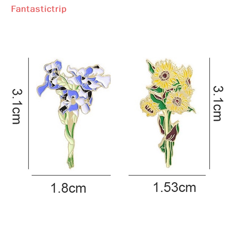 Ghim Cài Áo Hình Hoa Hướng Dương Van Gogh Bằng Kim Loại Tráng Men Mới Cho Nữ