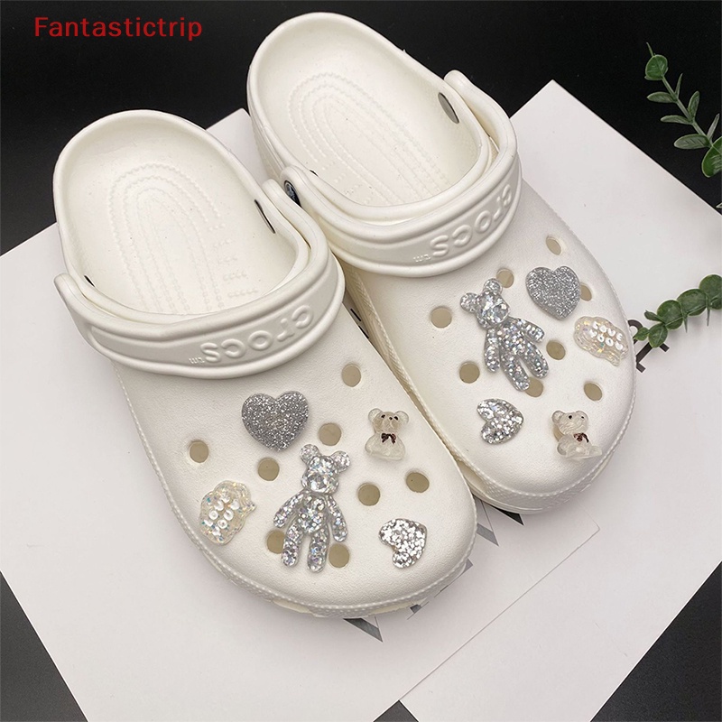 [Fantastictrip] Phụ Kiện Trang Trí Giày Có Thể Tháo Rời Bằng Nhựa Resin Hình Gấu Dễ Thương Diy Mới