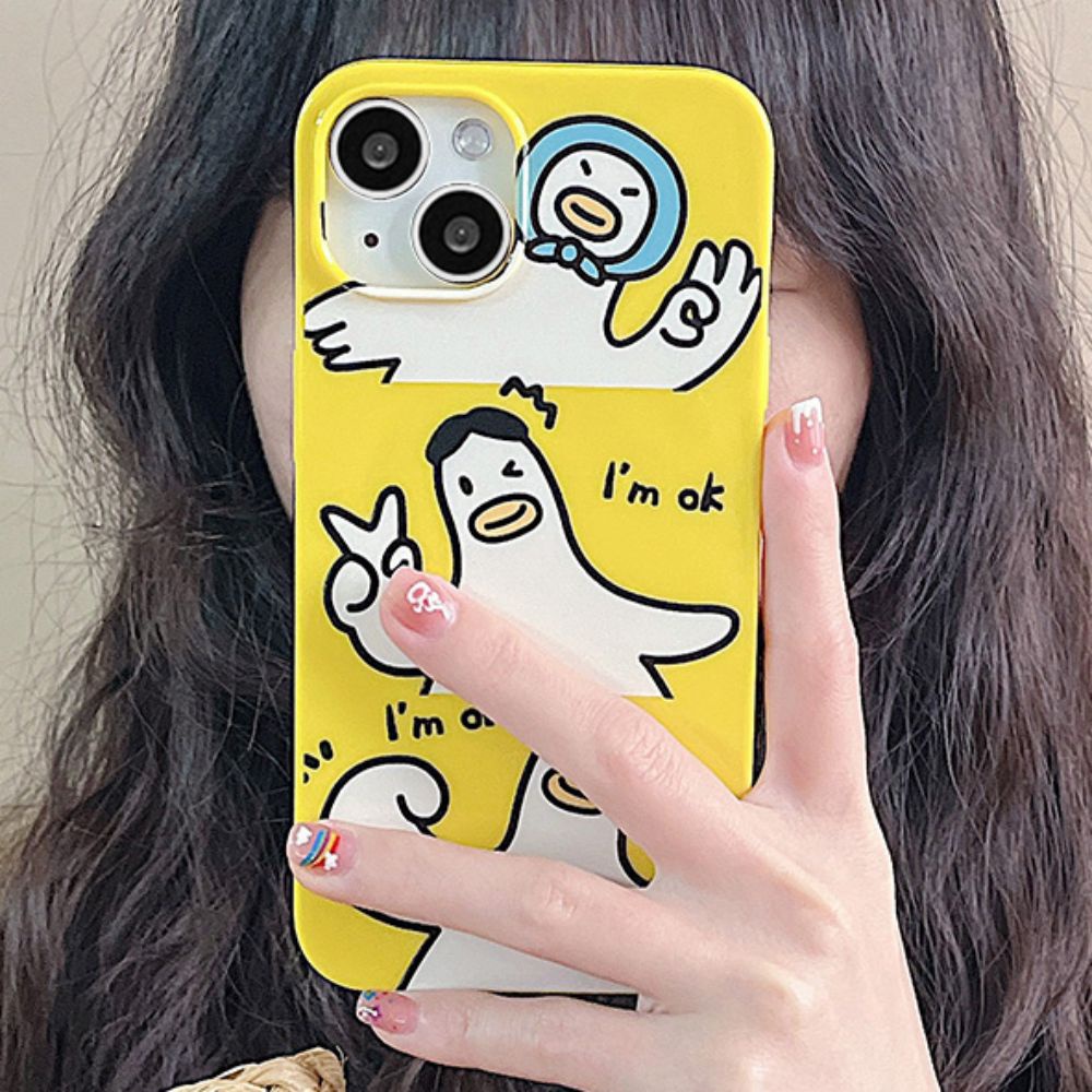 Ốp Điện Thoại Họa Tiết Vịt Đeo Kính Mát Cho IPhone 14 Pro Max 13 12 11 Pro Max XS XR 7 8 Plus