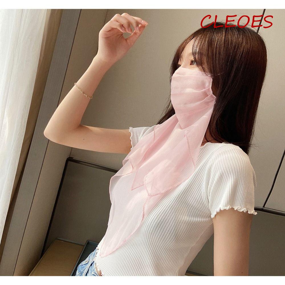 Cleoes Khăn Choàng Cổ Lụa Lạnh Mỏng Che Phủ Toàn Diện Che Phủ Toàn Diện Thời Trang Mùa Hè Dành Cho Bạn Nữ