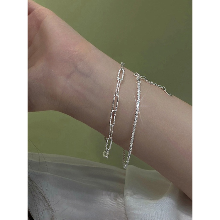 Vòng Đeo Tay Màu Bạc Sáng Bóng Họa Tiết Galaxy Thời Trang Sang Trọng Cho Nữ