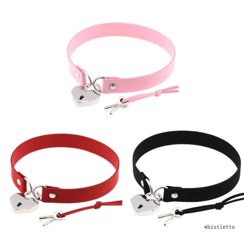 Vòng Cổ Choker Hình Ổ Khóa Trái Tim Phong Cách Gothic Punk Cho Nữ