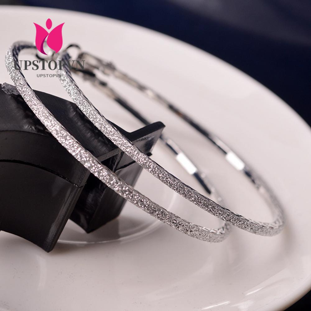 Bông Tai Tròn Lủng Lẳng Thời Trang Cho Nữ|Nhẫn Mạ Bạc Đính Đá Pha Lê