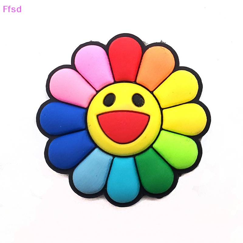 {Ffsd} Set 3 Phụ Kiện Trang Trí Giày Dép Hình Hoa Hướng Dương Hoạt Hình Có Thể Tháo Rời Trang Trí Sân Vườn DIY *