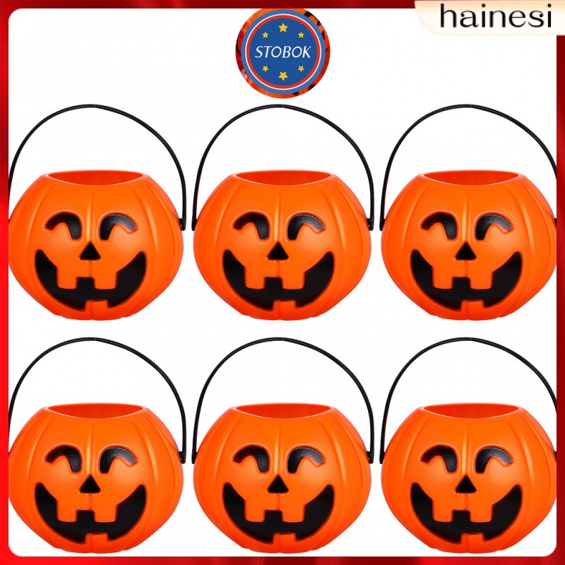 Giỏ Nhựa Mini Đựng Kẹo Giá Đỡ Hình Quả Bí Ngô Trang Trí