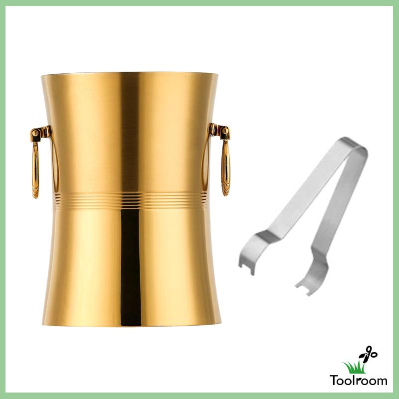 Xô Đựng Đá Bằng Kim Loại Cách Nhiệt Có Nắp Cho Tiệc BBQ