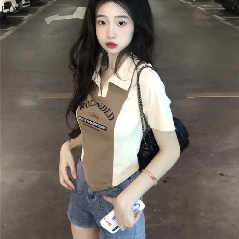 Áo Thun Crop Top Tay Ngắn Dáng Ôm Thời Trang Mùa Hè Xinh Xắn Cho Nữ