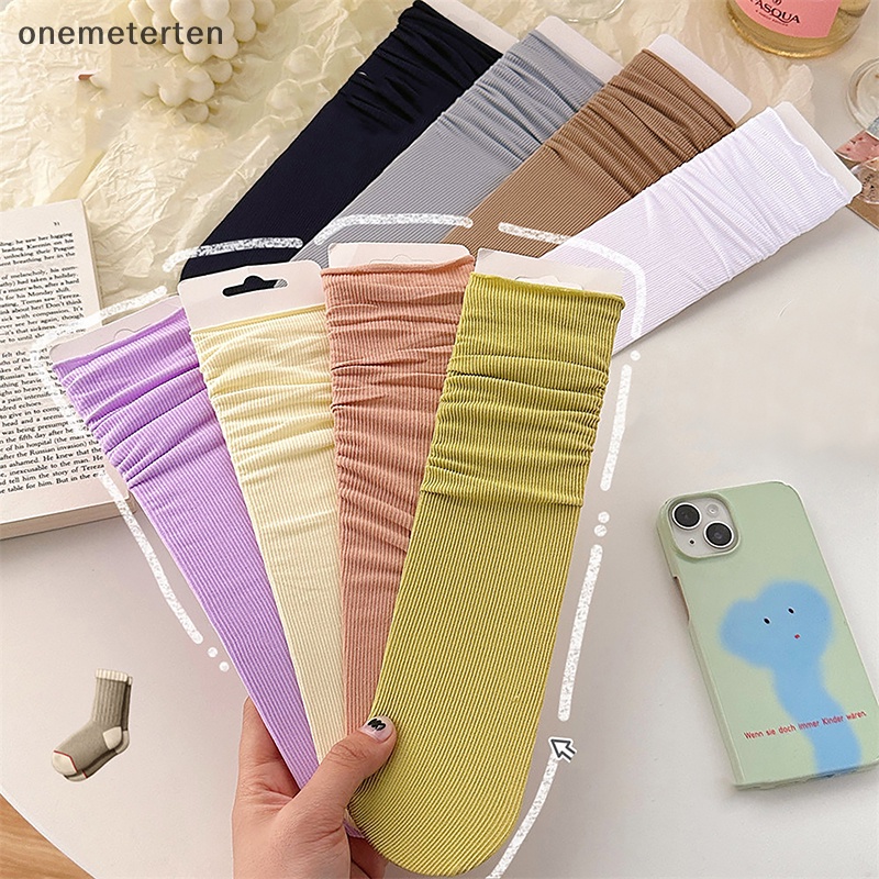 Rten 1 Đôi Vớ Dài Đến Giữa Bắp Chân Bằng Nylon Mỏng Mềm Thoáng Khí Màu Khaki Be Harajuku Thời Trang Mùa Hè Cho Nữ n