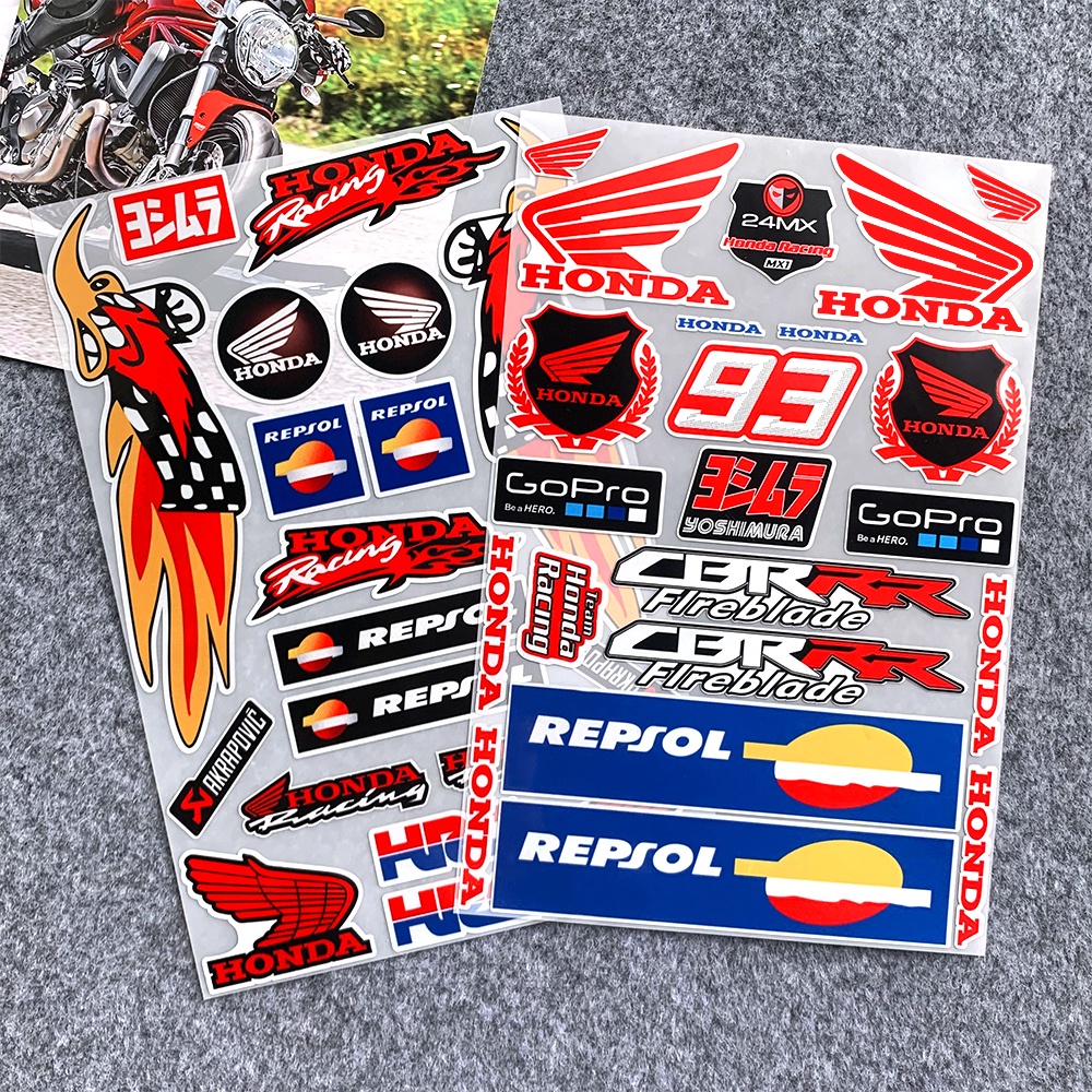 Miếng Dán Phản Quang In Logo Trang Trí Bình Xăng Xe Mô Tô HONDA REPSOL HRC CBR 250R 300R 1000RR