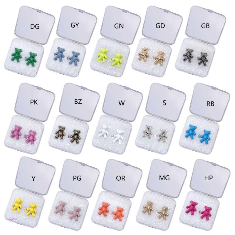 Bộ 2 Nút Quần Jean Hình Gấu Có Thể Tháo Rời Tiện Dụng