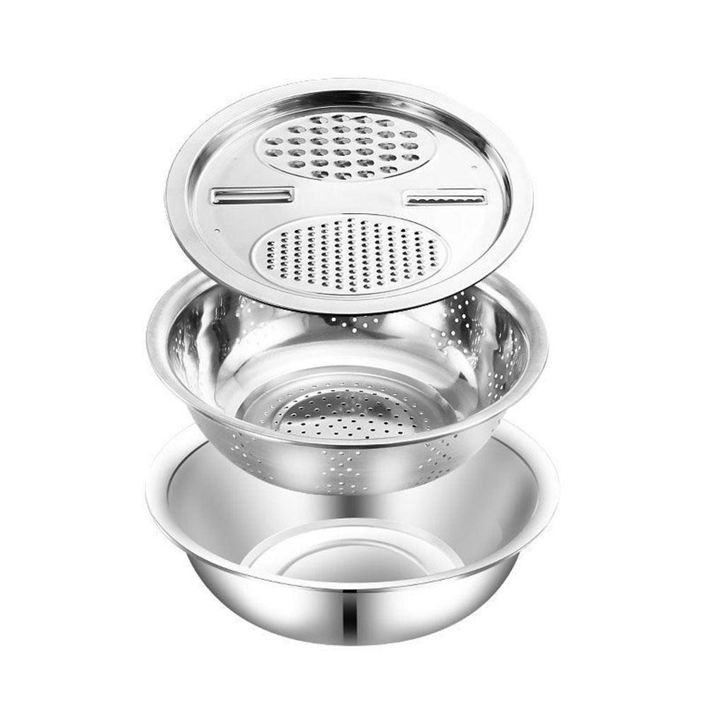 CONOPERY Bộ 3 Rổ Bằng Thép Không Gỉ Dùng Để Rửa Trái Cây Tiện Dụng
