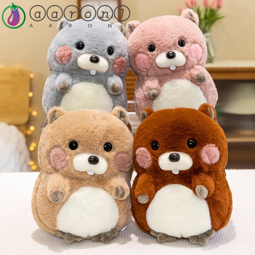 Aaron1 Groundhog Túi Đeo Chéo Đựng Mỹ Phẩm / Tai Nghe Phủ Lông Họa Tiết Hoạt Hình Dễ Thương Dành Cho Bạn Gái