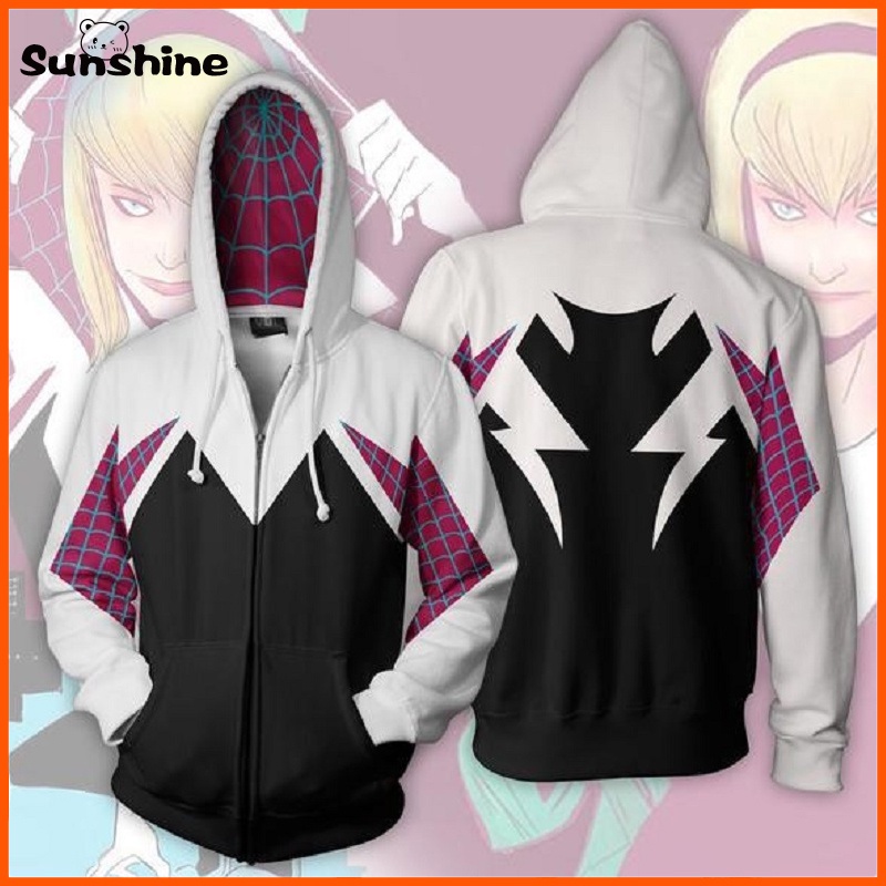 Gwen Stacy Áo Khoác Hoodie In Hình Người Nhện 3D Hóa Trang Cho Nữ